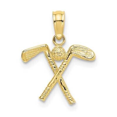 3-D Golf Clubs with Ball Charm 10k Gold 10C3544, MPN: 10C3544,