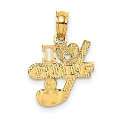 I Heart Golf Club Ball Charm 14k Gold K8776, MPN: K8776, 637218083244