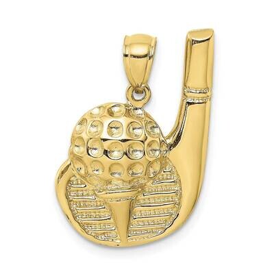 2-D Golf Club and Ball On Tee Charm 10k Gold 10K8768, MPN: 10K8768,