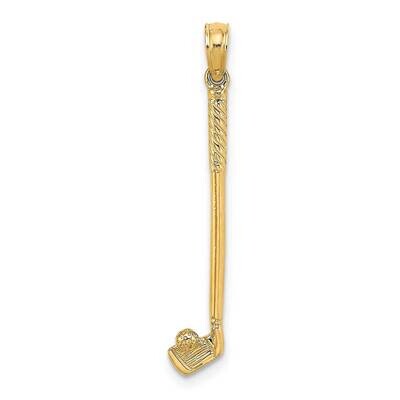 Single Golf Club with Ball Charm 14k Gold 3-D C3547, MPN: C3547, 637218062157