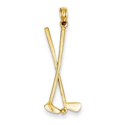 3-D Double Golf Clubs with Ball Pendant 14k Gold C3546, MPN: C3546, 637218062164