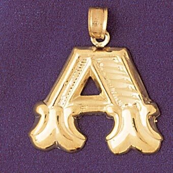 Dazzlers Jewelry Initial A Pendant Necklace Charm Bracelet in Yellow, White or Rose Gold 9577a, MPN…
