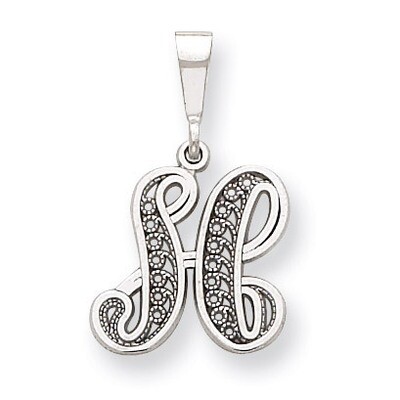 Filigree Initial H Pendant 14k White Gold Solid Polished D1281H, MPN: D1281H, 883957862743