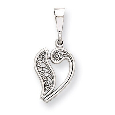 Filigree Initial V Pendant 14k White Gold Solid Polished D1281V, MPN: D1281V, 883957862859