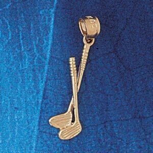Dazzlers Jewelry Golf Club Pendant Necklace Charm Bracelet in Yellow, White or Rose Gold 3395, MPN:…