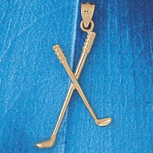 Dazzlers Jewelry Golf Club Pendant Necklace Charm Bracelet in Yellow, White or Rose Gold 3394, MPN:…