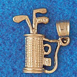 Dazzlers Jewelry Golf Club Bag Pendant Necklace Charm Bracelet in Yellow, White or Rose Gold 3384, …