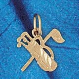 Dazzlers Jewelry Golf Club Bag Pendant Necklace Charm Bracelet in Yellow, White or Rose Gold 3383, …