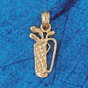 Dazzlers Jewelry Golf Club Bag Pendant Necklace Charm Bracelet in Yellow, White or Rose Gold 3381, …