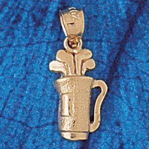 Dazzlers Jewelry Golf Club Bag Pendant Necklace Charm Bracelet in Yellow, White or Rose Gold 3382, …