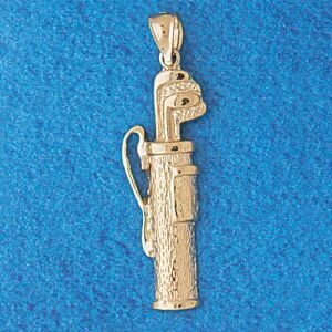 Dazzlers Jewelry Golf Club Bag Pendant Necklace Charm Bracelet in Yellow, White or Rose Gold 3378, …