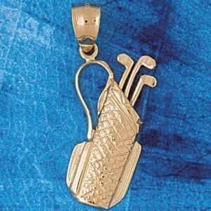 Dazzlers Jewelry Golf Club Bag Pendant Necklace Charm Bracelet in Yellow, White or Rose Gold 3374, …