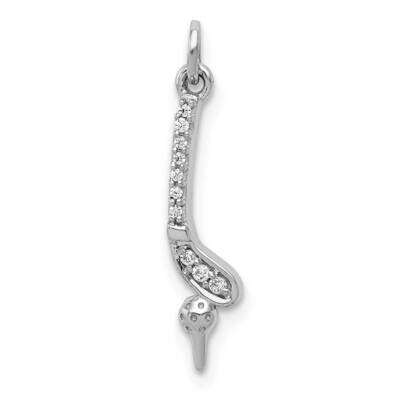 Golf Club &amp; Ball Pendant 14k White Gold Diamond PM4137-004-WA, MPN: PM4137-004-WA, 883957298108