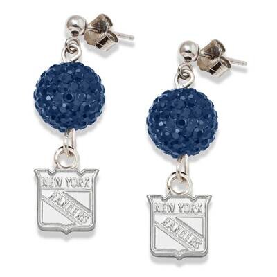 NEW YORK RANGERS CRYSTAL OVATION EARRINGS Sterling Silver RNG069ERB-SS, MPN: RNG069ERB-SS, 63440195…