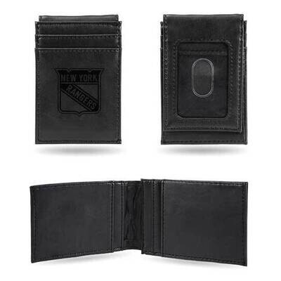 NHL New York Rangers Black Faux Leather Front Pocket Wallet GC7600, MPN: GC7600, 767345896452