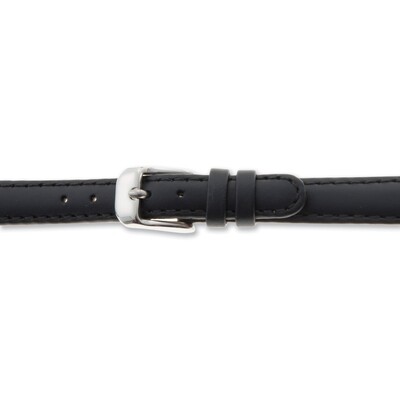 19mm Black Oilskin Leather Watch Band  BA337-19, MPN: BA337-19,
