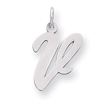 Script Initial V Charm Sterling Silver QC5084V, MPN: QC5084V, 883957031149