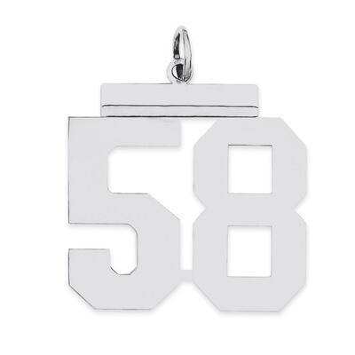 Charm Number 58 Polished Sterling Silver Large QPL58, MPN: QPL58, 191101281082