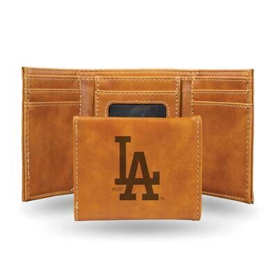 MLB LA Dodgers Brown Faux Leather Trifold Wallet GC7651, MPN: GC7651, 767345898555