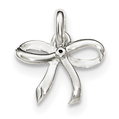 Diamond Bow Pendant Sterling Silver Polished QP4328, MPN: QP4328,