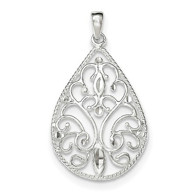 Diamond-cut Pendant Sterling Silver Polished QP4308, MPN: QP4308, 191101457579