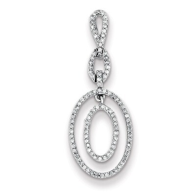 Oval Pendant Sterling Silver Diamond QP3449, MPN: QP3449, 883957402451
