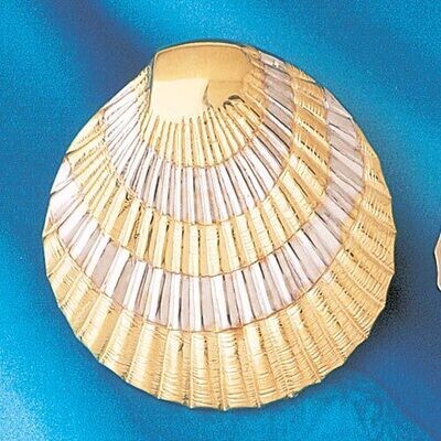 Dazzlers Jewelry Seashell Two Tone White Pendant Necklace Charm Bracelet in Yellow, White or Rose G…