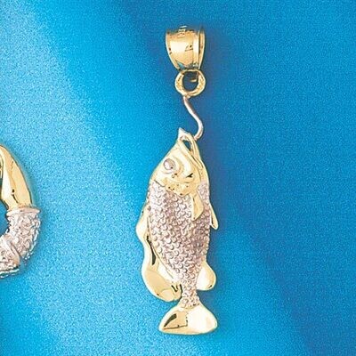 Dazzlers Jewelry Fish Two Tone White Pendant Necklace Charm Bracelet in Yellow, White or Rose Gold …