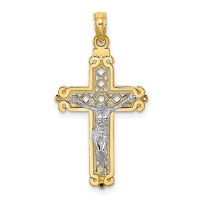 Fancy Crucifix Charm 14k Two-tone Gold K9673, MPN: K9673,