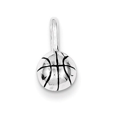 Basketball Charm Antiqued Sterling Silver QC1465, MPN: QC1465, 883957905211