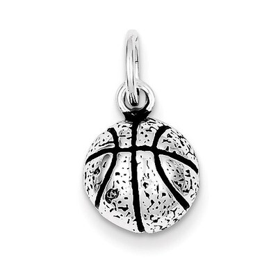 Basketball Charm Antiqued Sterling Silver QC7918, MPN: QC7918, 886774760612