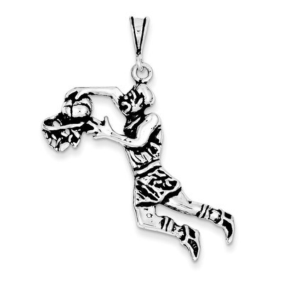 Basketball Player Charm Antiqued Sterling Silver QC7920, MPN: QC7920, 883957551470