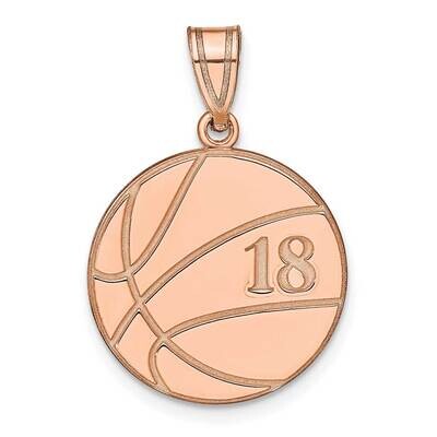Personalized Basketball Pendant Sterling Silver Rose-plated XNA695RP, MPN: XNA695RP,