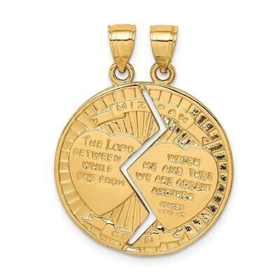 Break-apart Mizpah Pendant 14k Gold C4661, MPN: C4661, 196904085639