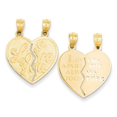 I Love You Heart Break-a-Part Reversible Pendant 14k Gold C2950, MPN: C2950, 883957858326