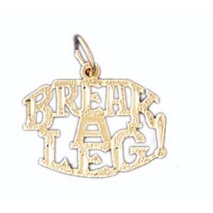 Dazzlers Jewelry Break A Leg Pendant Necklace Charm Bracelet in Yellow, White or Rose Gold 10555, M…