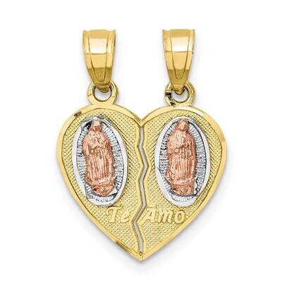 White Rhodium Break Apart Te Amo Pendant 10k Two-tone Gold 10C1369, MPN: 10C1369, 883957781655