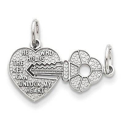 Key &amp; Heart Break-apart Charm 14k White Gold WCH2, MPN: WCH2, 883957342535