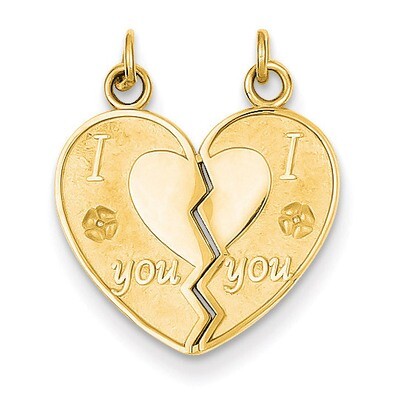 I Love You break apart heart Charm 14k Gold M197, MPN: M197, 637218166879