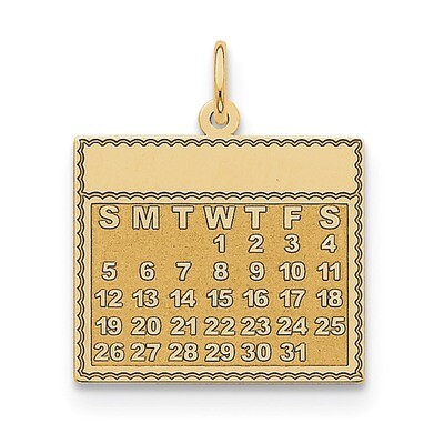 Wednesday the First Day Calendar Pendant 14k Gold YC464, MPN: YC464, 191101634062