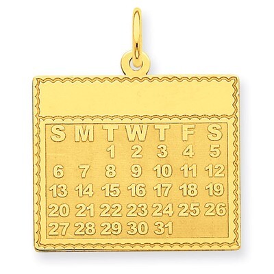 Tuesday the First Day Calendar Pendant 14k Gold YC463, MPN: YC463, 191101634055