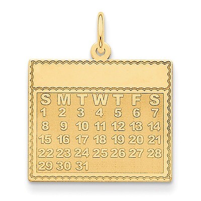 Sunday the First Day Calendar Pendant 14k Gold YC461, MPN: YC461, 191101634031