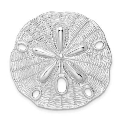 Large Sand Dollar Slide Sterling Silver Polished Textured QC11249, MPN: QC11249,