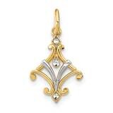 Chandelier Style Charm 14k Gold Rhodium Diamond-cut K9514, MPN: K9514, 637218149025