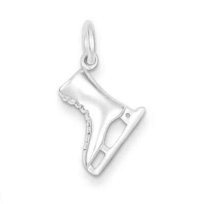 Ice Skate Charm Sterling Silver QC6468, MPN: QC6468, 883957916019