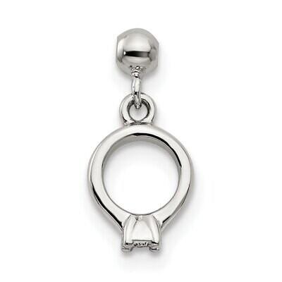CZ Diamond Dangle Ring Charm Sterling Silver Mio Memento QMM139, MPN: QMM139,