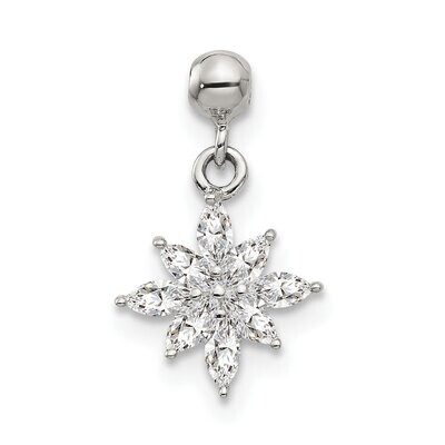 CZ Diamond Dangle Star Charm Sterling Silver Mio Memento QMM170, MPN: QMM170,