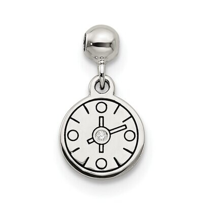 Enamel CZ Diamond Dangle Compass Charm Sterling Silver Mio Memento QMM166, MPN: QMM166,
