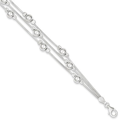 7.5 Inch Bead Snake Chain Bracelet Sterling Silver Polished QG3344-7.5, MPN: QG3344-7.5, 1911012946…