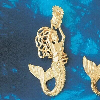 Dazzlers Jewelry Mermaid Pendant Necklace Charm Bracelet in Yellow, White or Rose Gold 1356, MPN: D…
